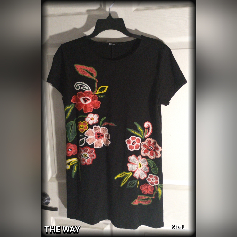 Black Floral Long Shirt